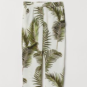 H&M palm print polyester pant